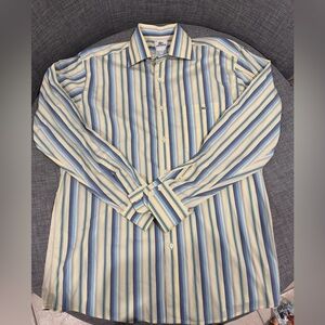 Lacoste Men's Striped Shirt in Blue and Cream